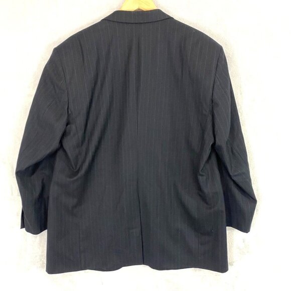 Brooks Brothers 1818 Madison SAXXON Suit Jacket Blazer Size 43R 38W Black Stripe - Picture 2 of 16